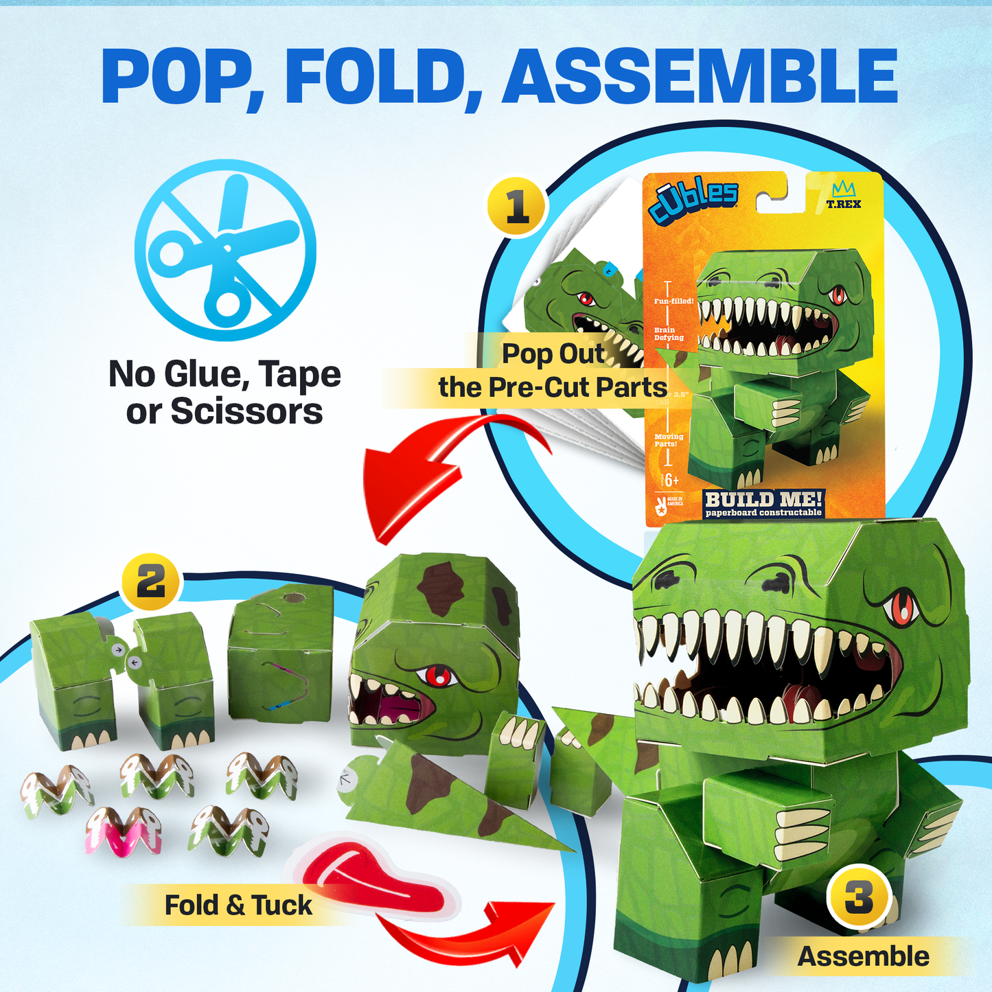 Cubles - T-Rex - Juguete STEM para construir en 3D