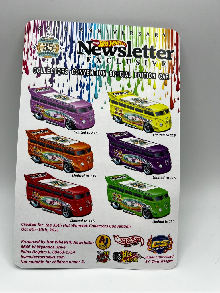 Hot Wheels 35e anniversaire Newsletter Convention exclusive des collectionneurs Voiture en édition spéciale