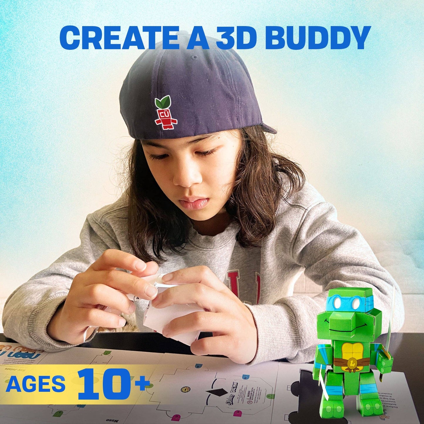 Cubles - Tortugas Ninja: Leonardo - Juguete STEM para construir en 3D