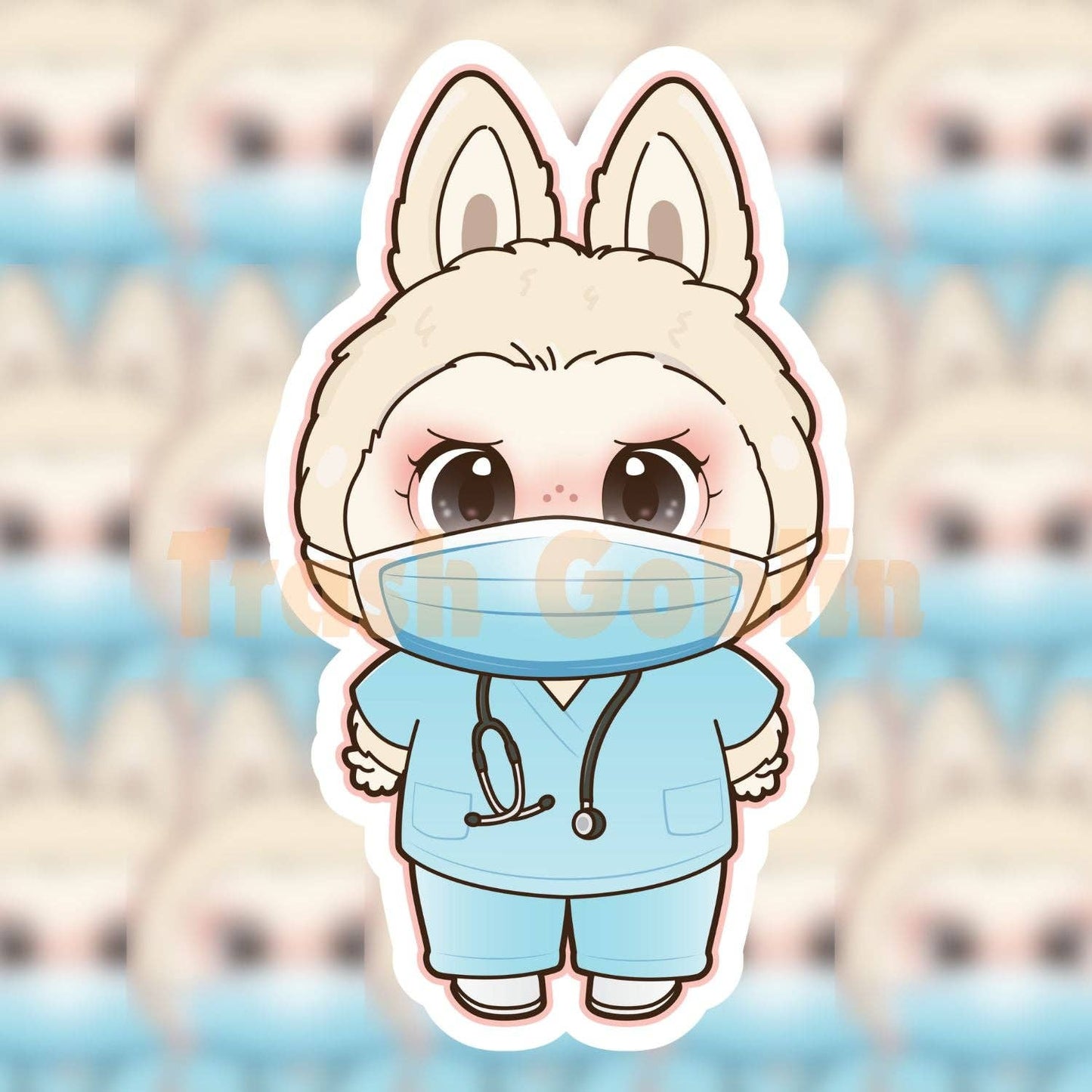 Labubu Vinyl Sticker - Nurse - by Trash Goblin