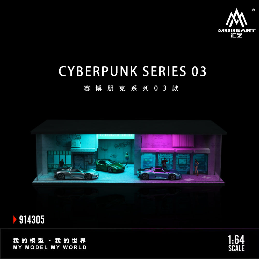 MoreArt Lighted Mechanic Shop (Diorama) - Cyberpunk Series 03