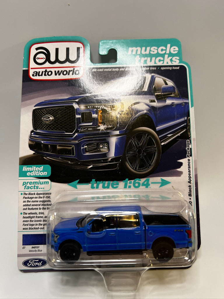 Auto World Muscle Trucks - 2020 Ford F-150 Black Appearance Package (Velocity Blue)