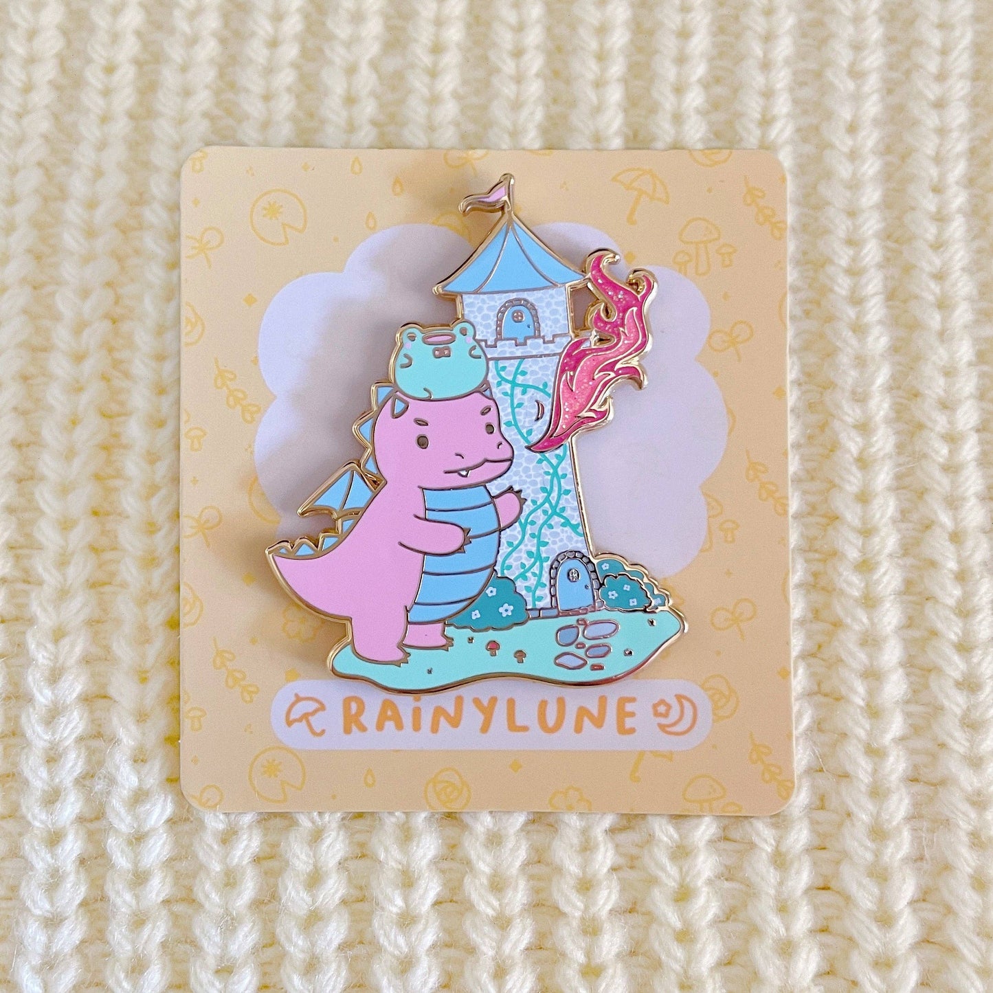 Rainylune Collectible Pin -  Frog & Dragon Fairy Tale Tower