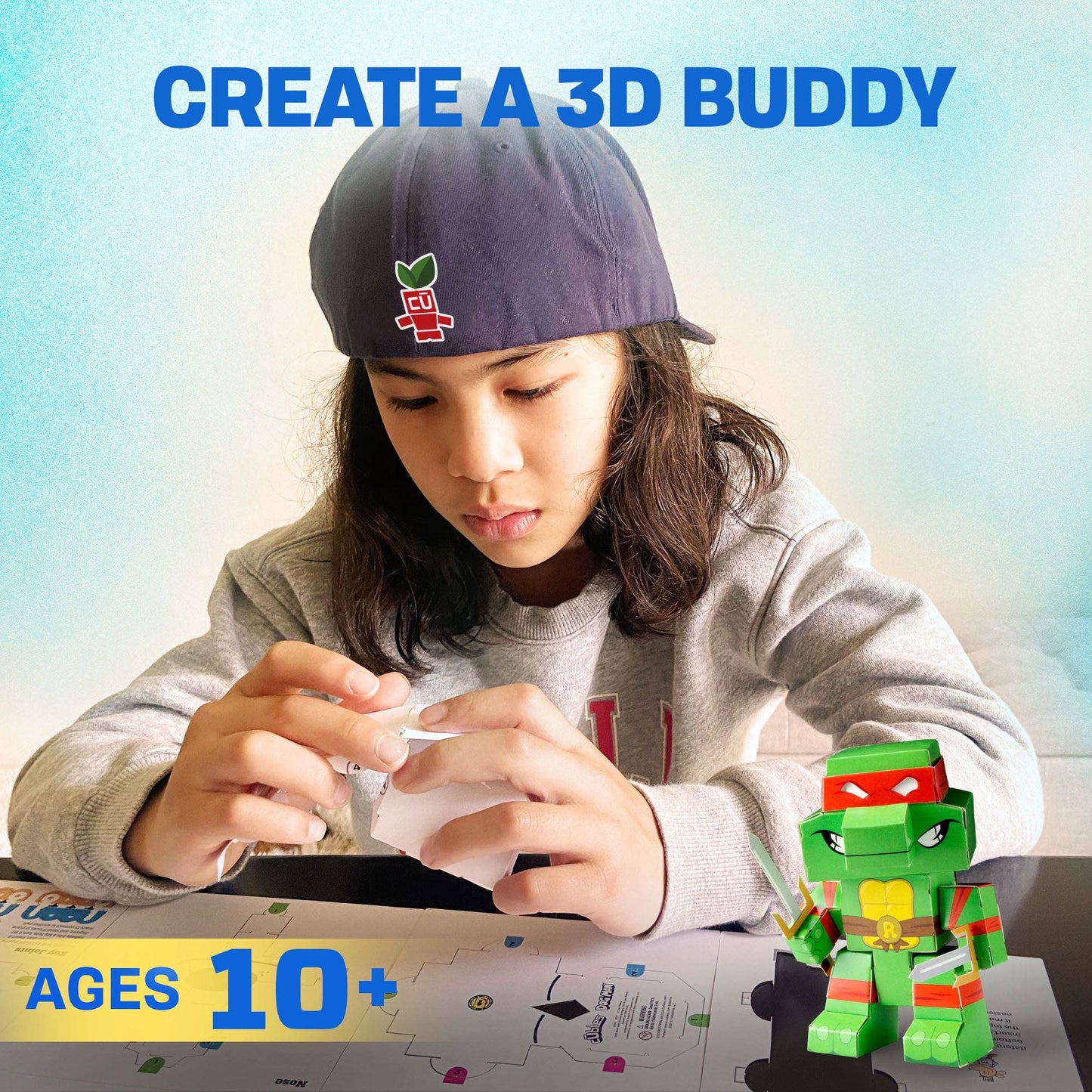 Cubles - Tortugas Ninja: Raphael - Juguete STEM para construir en 3D