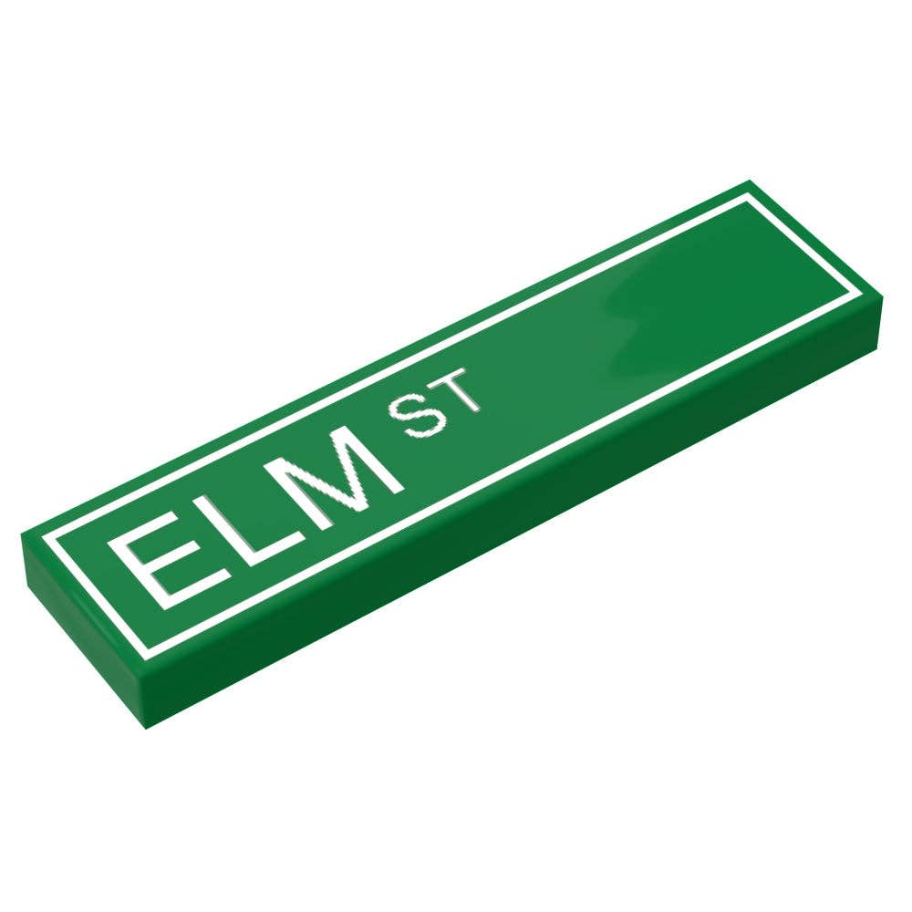 B3 Customs - Elm Street Sign  (1x4 Tile) - B3 Customs