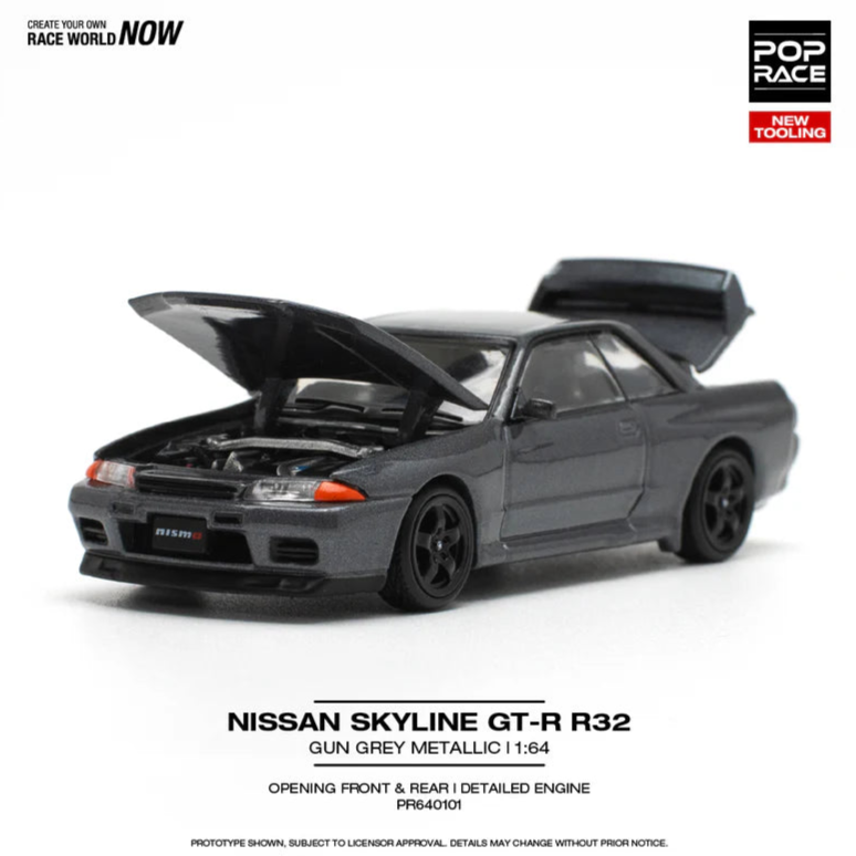 Pop Race GT-R R32 Gris Pistola Metálico