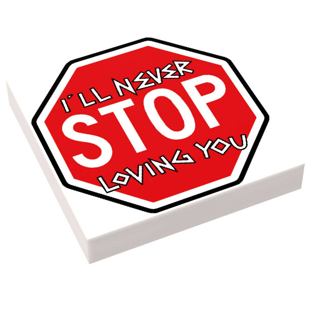 B3 Customs - Stop Sign Graffiti (Never Stop Loving You) 2x2 tile