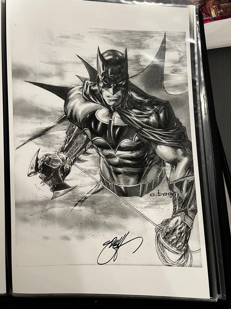 Batman Black/White Print by e.Bas (Signed)