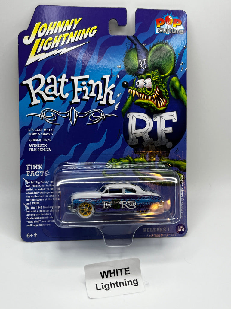 Johnny Lightning Rat Fink 1949 Mercury Coupé Personnalisé BLANC FOUDRE