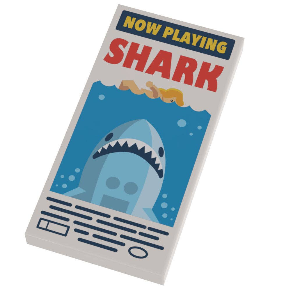 B3 Customs - B3 Customs® Shark Now Playing Movie Poster (2x4 Tile)