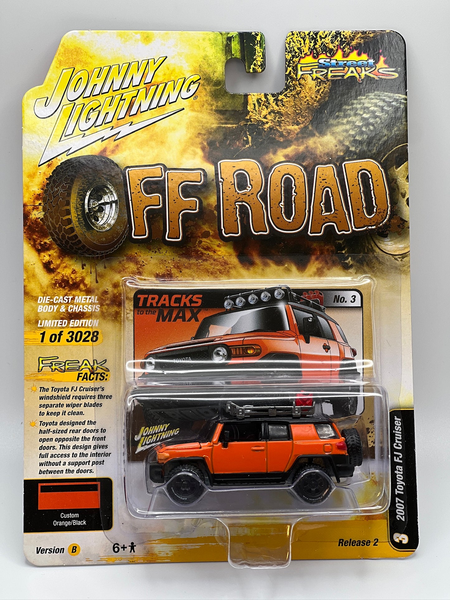 Johnny Lightning Street Freaks - Hors route - Toyota FJ Cruiser 2007 (Orange/Noir) 2023 version 2B