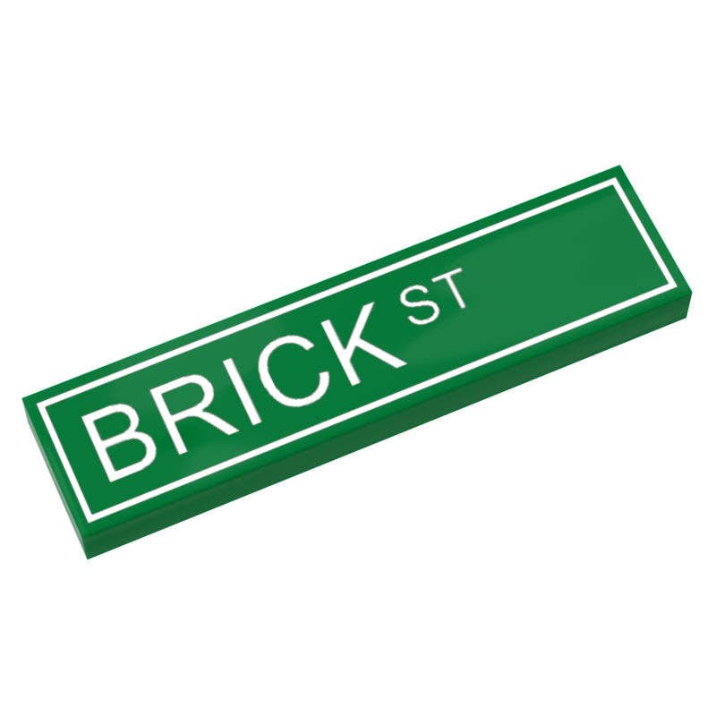 B3 Customs - Brick St. Street Sign (1x4 Tile)