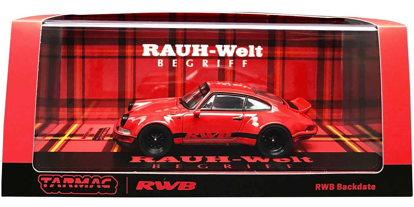 Tarmac RWB "Backdate" Rouge avec rayures noires "RAUH-Welt BEGRIFF" (échelle 1:43)