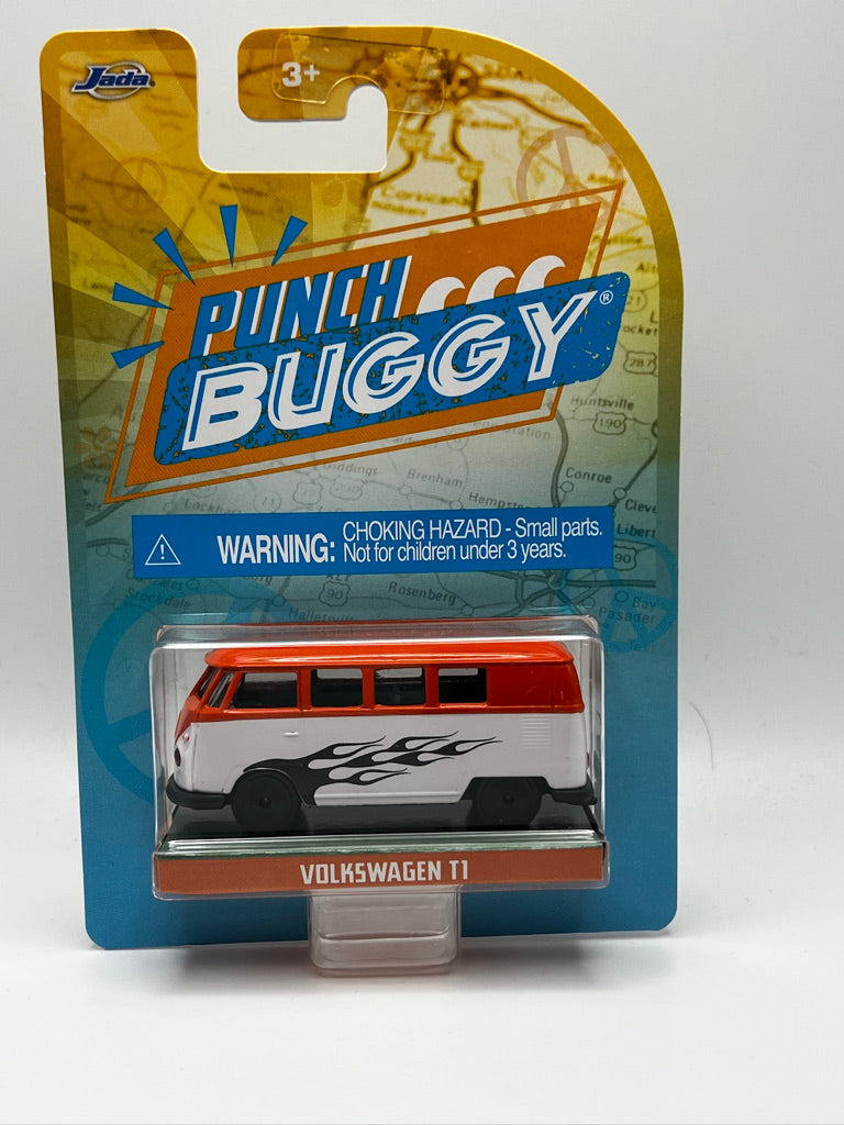 Jada Punch Buggy Volkswagen T1 Bus (Flammes noires)