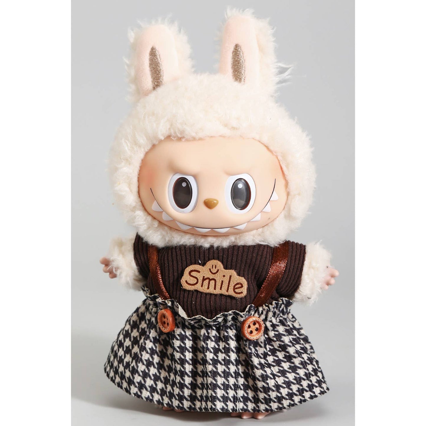 Labubu Two Piece Houndstooth Outfit (Brown/Black)