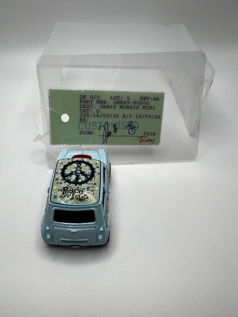 Hot Wheels Throwback Series Morris Mini (Unspun, FEP with Factory Green Card)