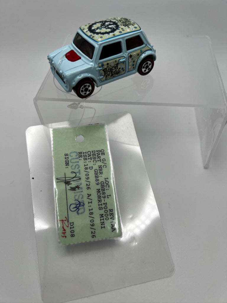 Hot Wheels Throwback Series Morris Mini (Unspun, FEP with Factory Green Card)