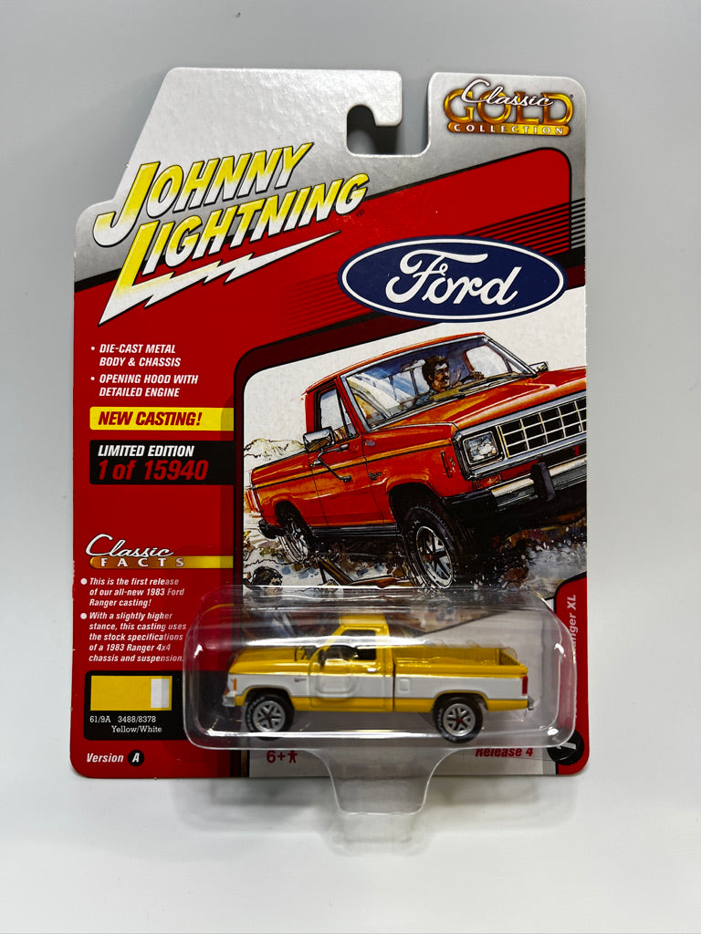 Johnny Lightning Classic Gold - 1983 Ford Ranger XL (Yellow/White)