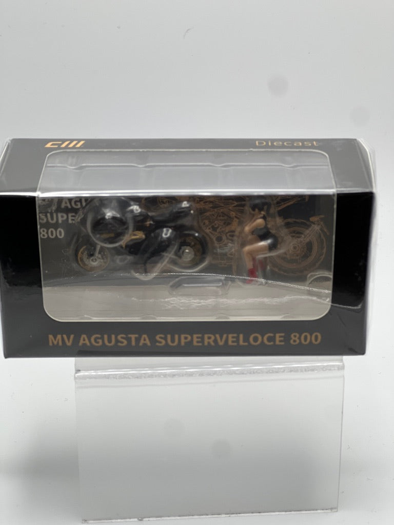 CM Model MV Agusta Superveloce 800 SV800 (Black with showgirl figure)