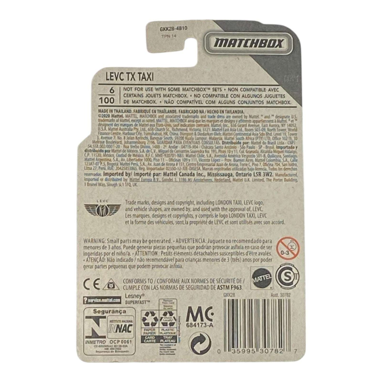 Matchbox Levc TX Taxi - MBX City Series 6/100