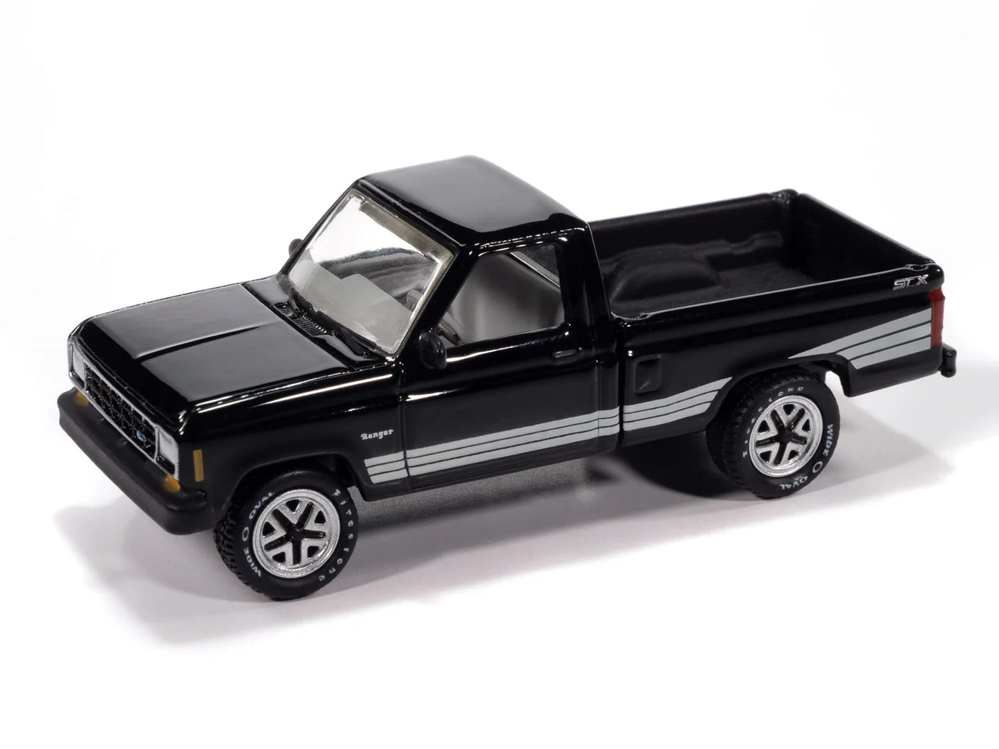 Johnny Lightning Classic Gold - 1987 Ford Ranger STX (Black w/Silver STX Stripes)