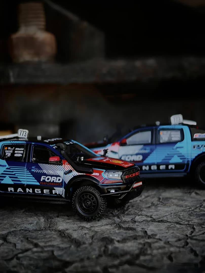 (PREORDER) MK Miniatures Ford Ranger Raptor 2024 Baja racing (Blue w/lgraphics)
