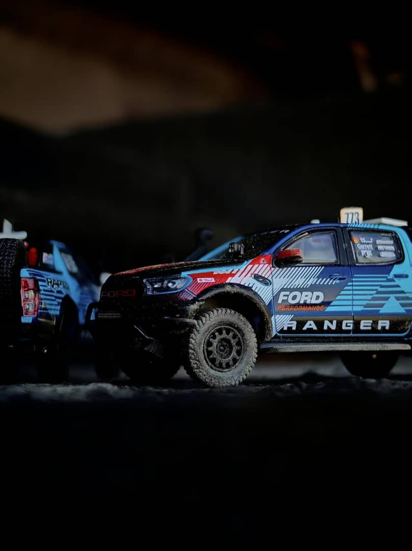 (PREORDER) MK Miniatures Ford Ranger Raptor 2024 Baja racing (Blue w/lgraphics)