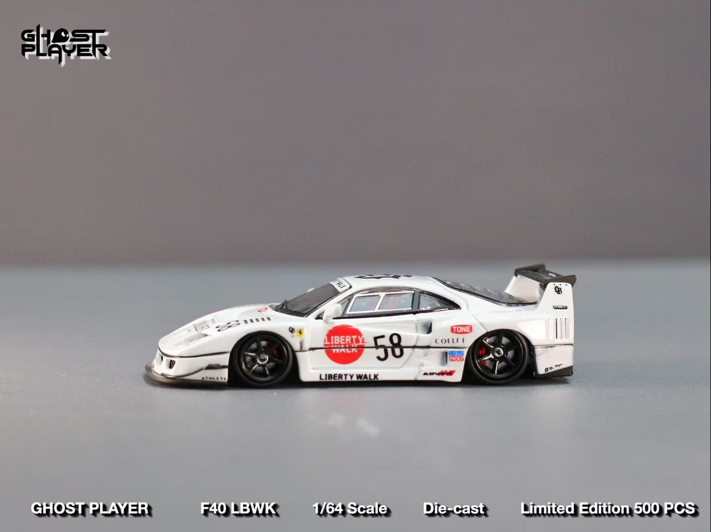 (PREORDER) Ghost Player LBWK Ferrari F40 (White #58 Livery)