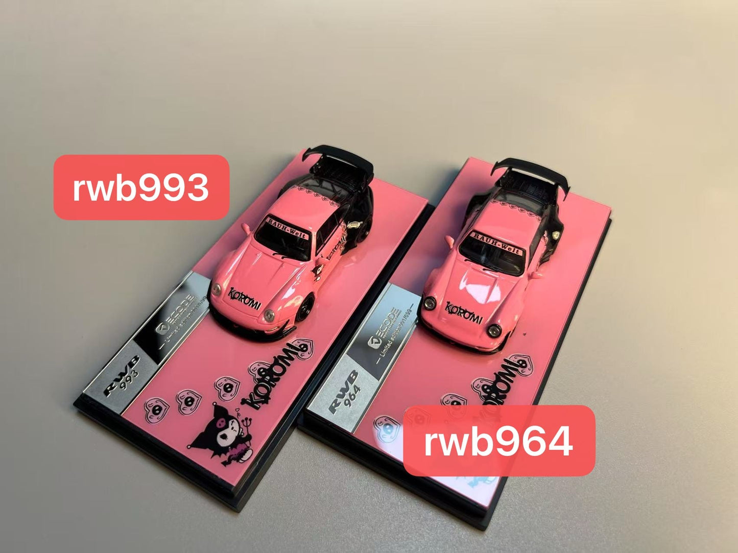 (PREORDER) DEcode Porsche RWB993 or RWB964 Wide-Body Modified (Kuromi Pink/Black)