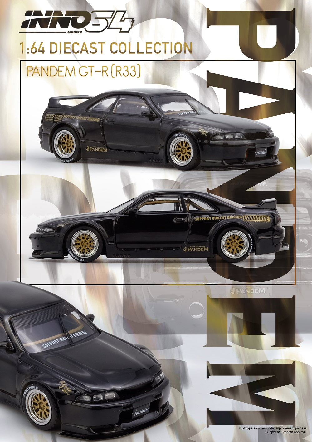 (PREORDER) Inno64 Nissan "Pandem" GT-R (BCNR33) Black