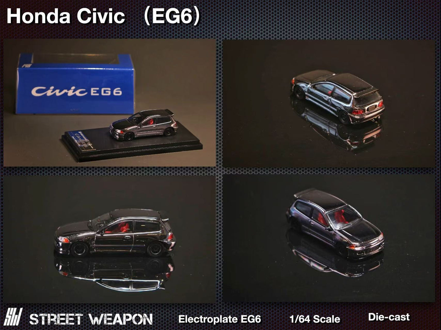 (PREORDER) Street Weapon Honda Civic EG6 Chromed Color
