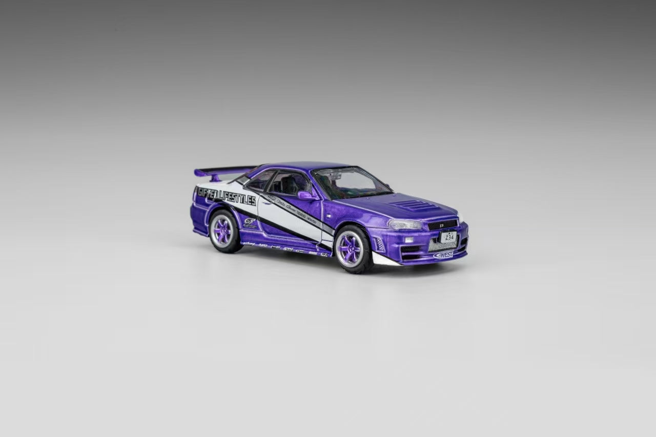 (PREORDER) DM MODEL Nissan Skyline GT-R R34 (RHD) Candy Purple