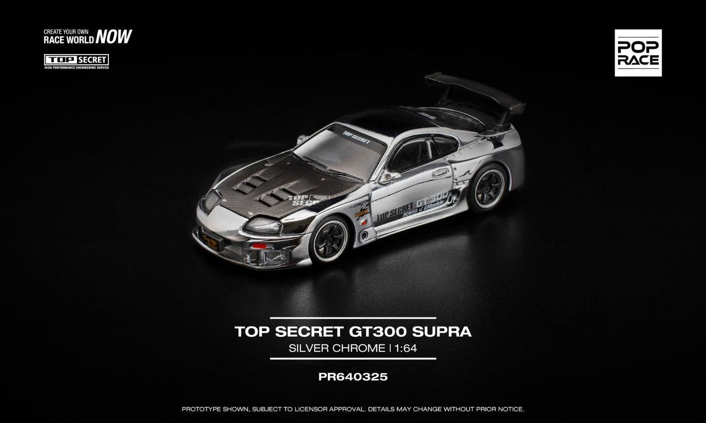 (PREORDER) Pop Race - Top Secret GT300 Toyota Supra (Silver Chrome)