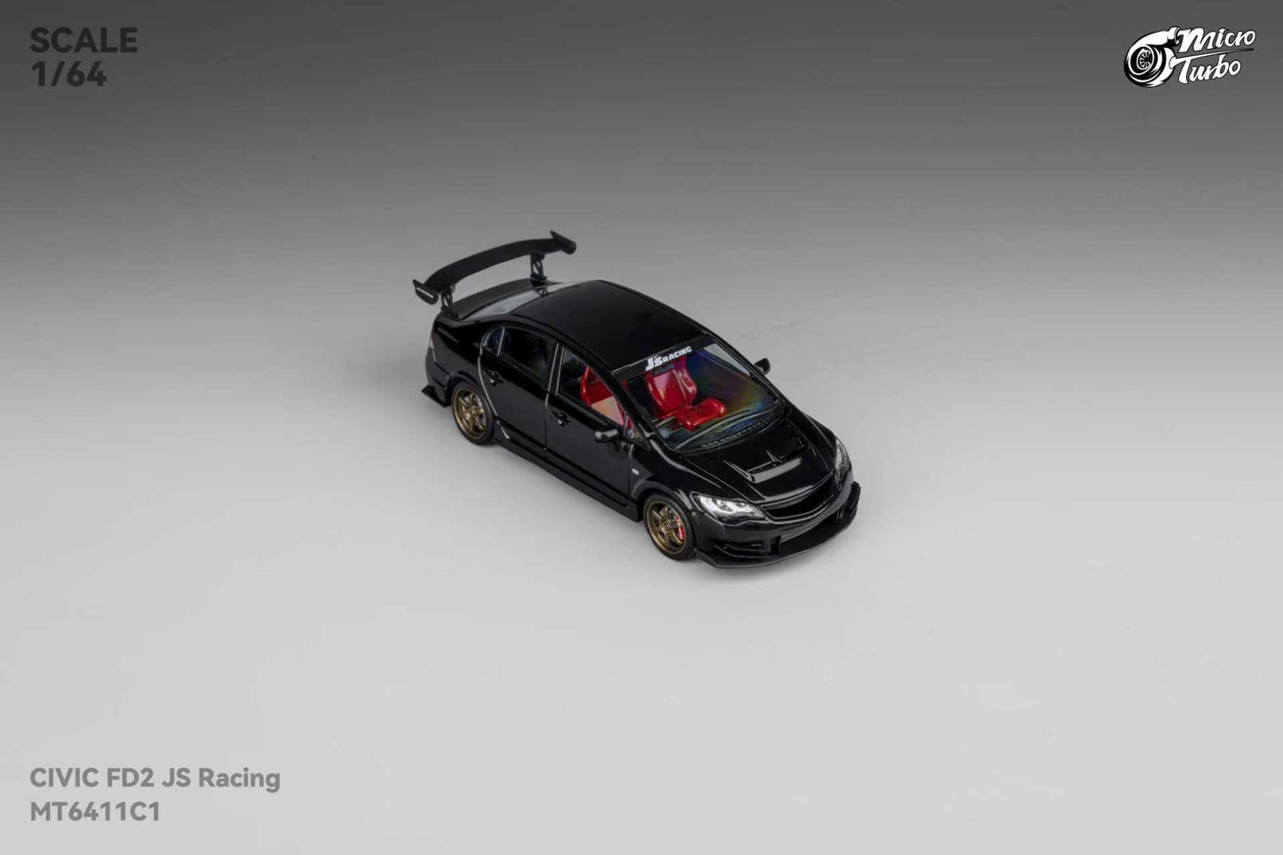(PREORDER) Micro Turbo Honda Civic FD2 JS Racing model (Metallic Black)