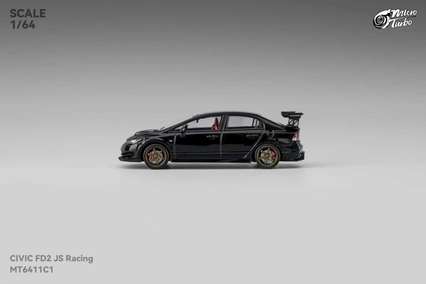(PREORDER) Micro Turbo Honda Civic FD2 JS Racing model (Metallic Black)