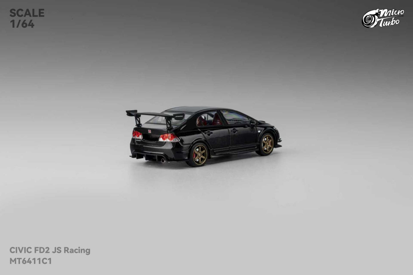(PREORDER) Micro Turbo Honda Civic FD2 JS Racing model (Metallic Black)