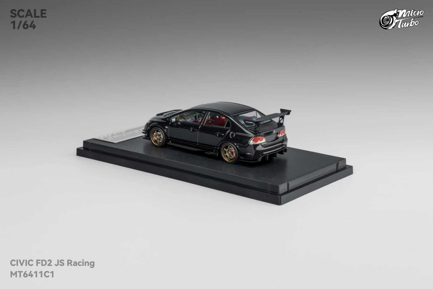 (PREORDER) Micro Turbo Honda Civic FD2 JS Racing model (Metallic Black)