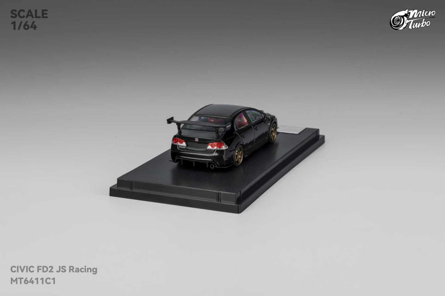(PREORDER) Micro Turbo Honda Civic FD2 JS Racing model (Metallic Black)