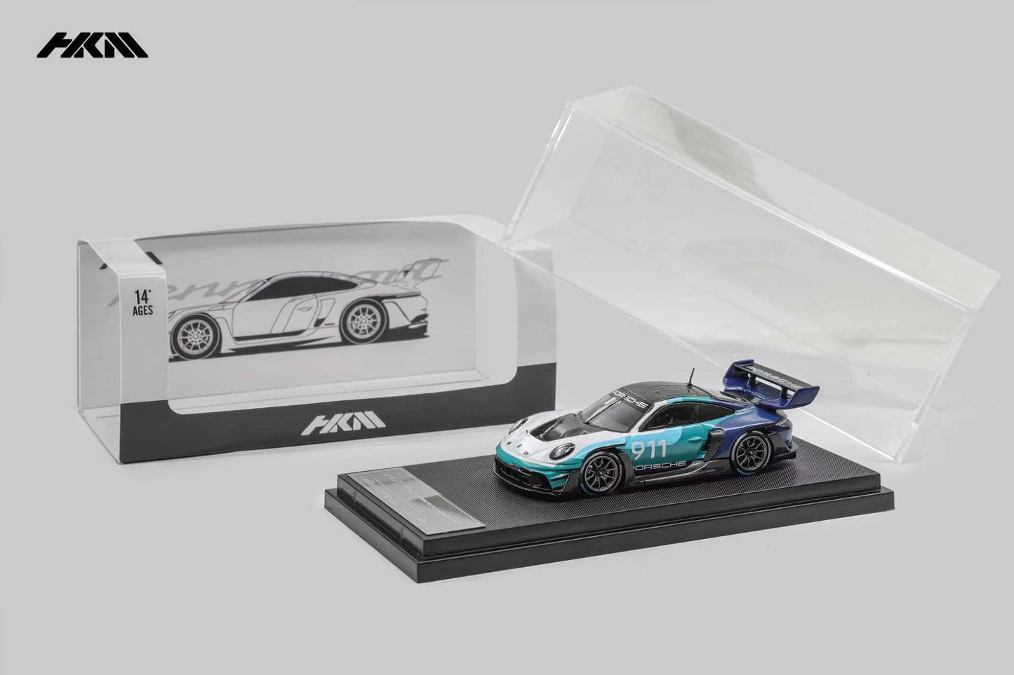 (PREORDER) HKM Porsche 911 (992) GT3 R Rennsport (Blue/White)