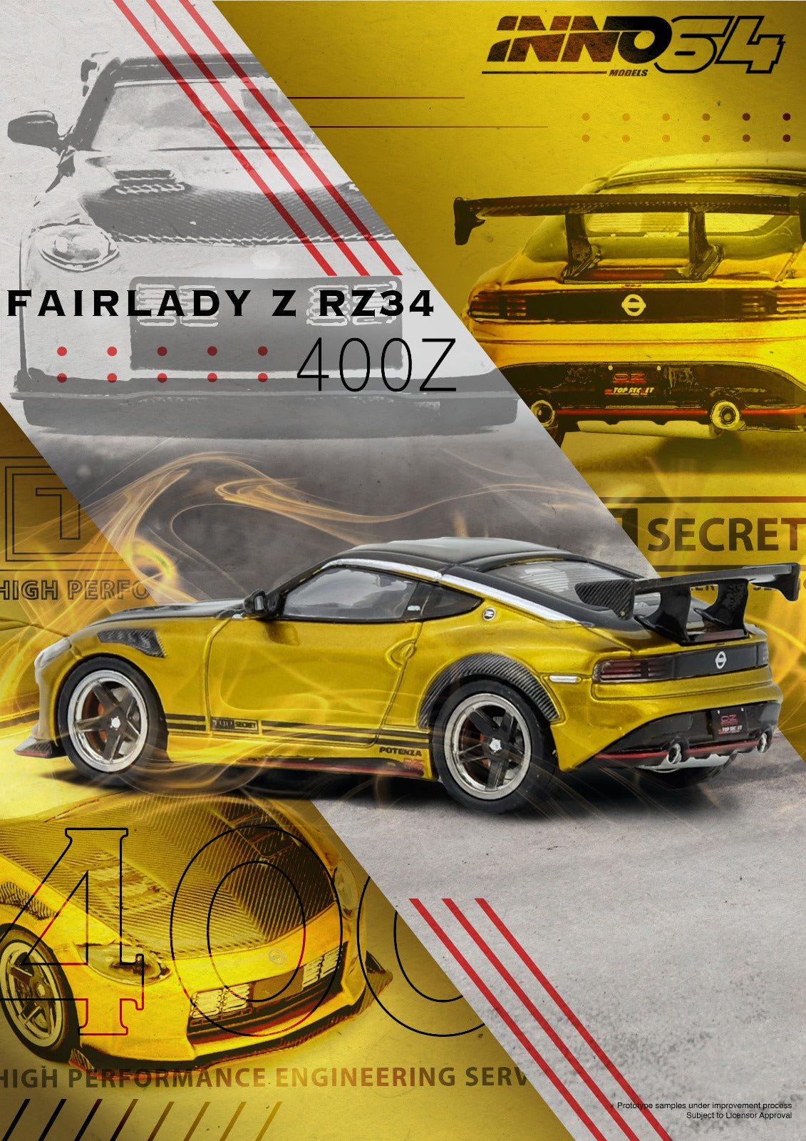 (PREORDER) Inno64 Nissan Top Secret Fairlady Z RZ34 (Gold)