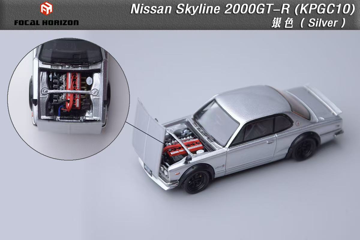 (PREORDER) Focal Horizon Nissan Skyline 3rd Gen, GT-R 1st Gen, 2000GT-R KPGC10 (Silver)