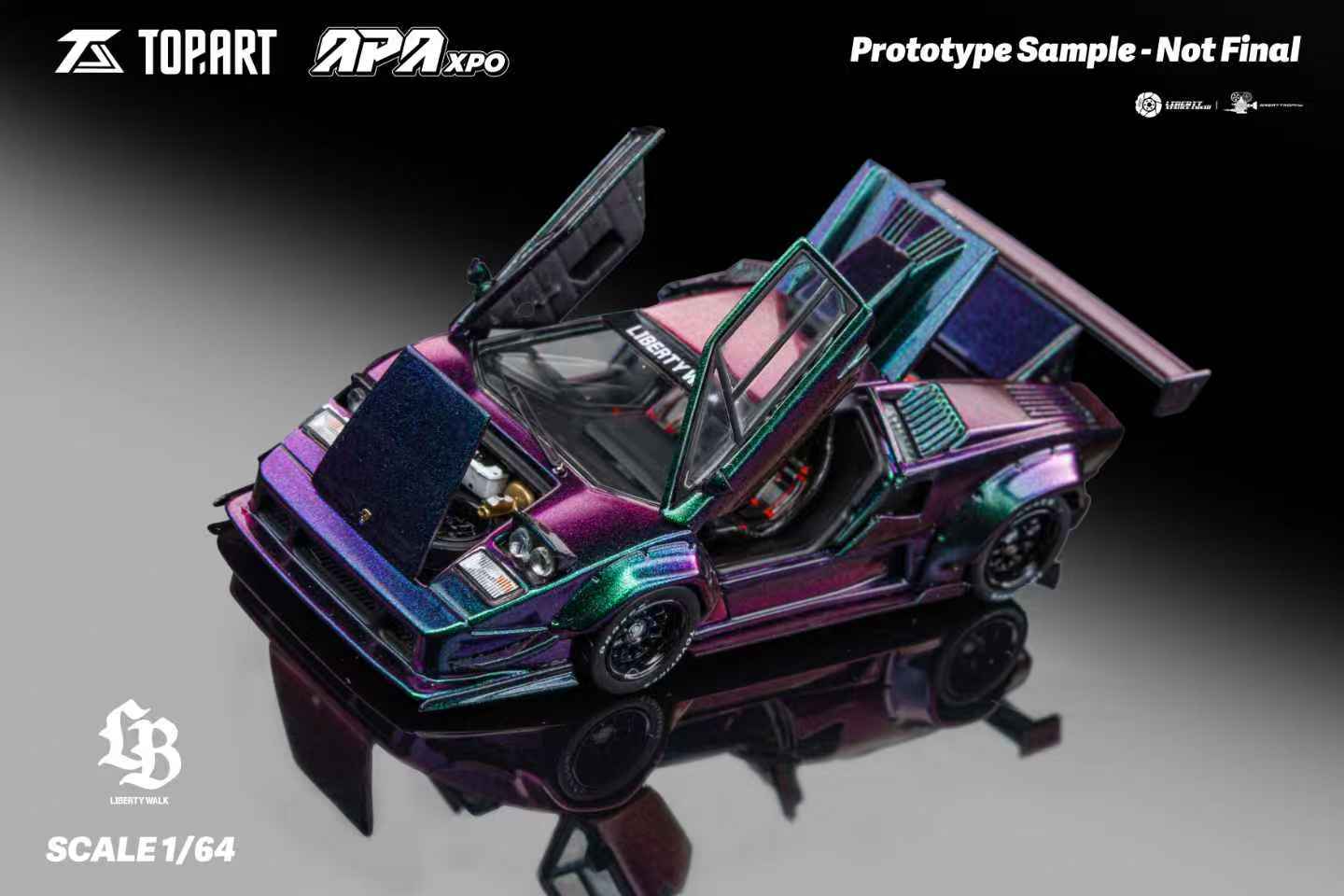 PREORDER) Topart Liberty Walk LBWK Lamborghini Countach (Chameleon