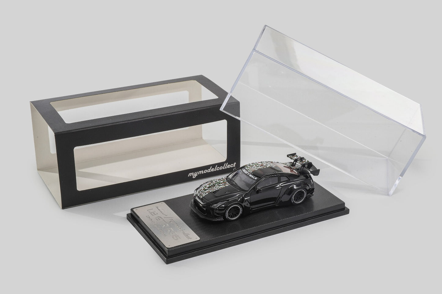 (PREORDER) My Model Collect Nissan GT-R R35, LB Wide-body Modified (Black-Camouflage)