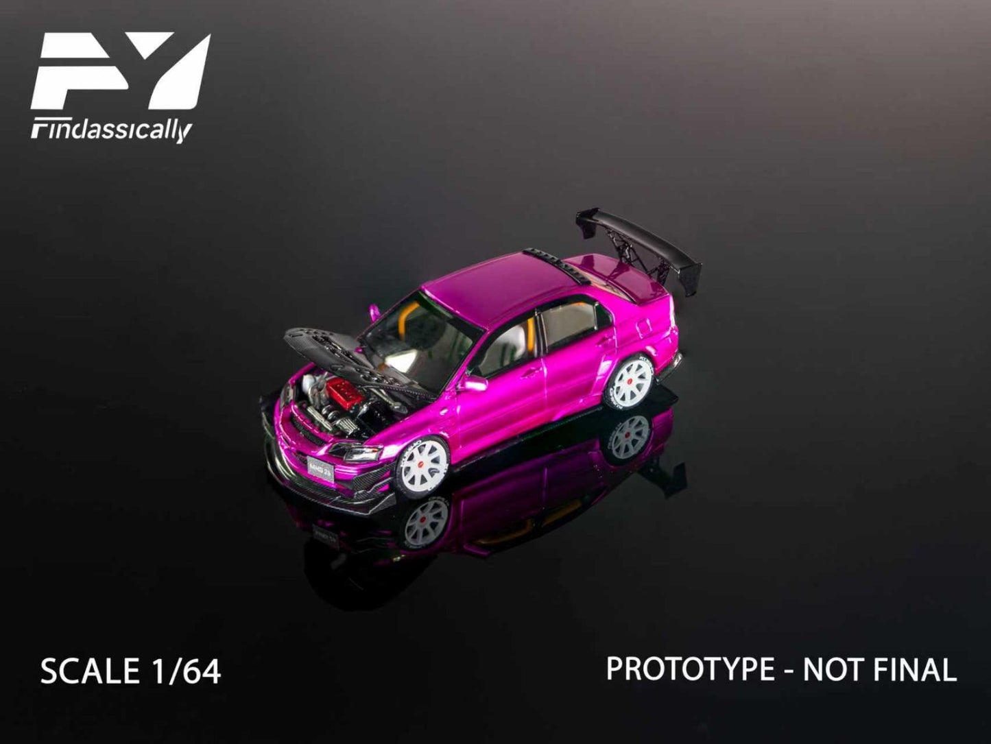 (PREORDER) Finclassically Mitsubishi 9th Generation Modified (Flash Pink/Carbon Fiber)