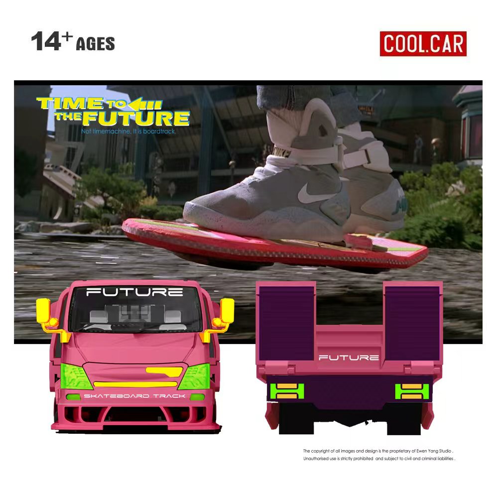 (PREORDER) Cool Car H300 Flatbed Transport Trailer (Back to the Future Hover Board Livery)