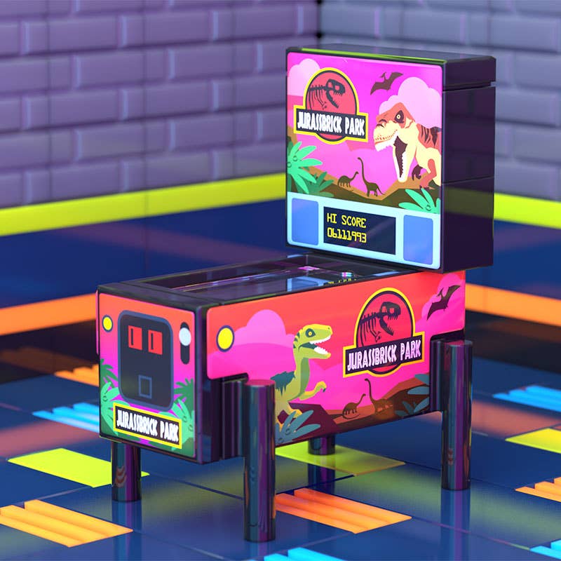 B3 Customs - Jurassbrick Park - B3 Customs Pinball Arcade Machine Building Set