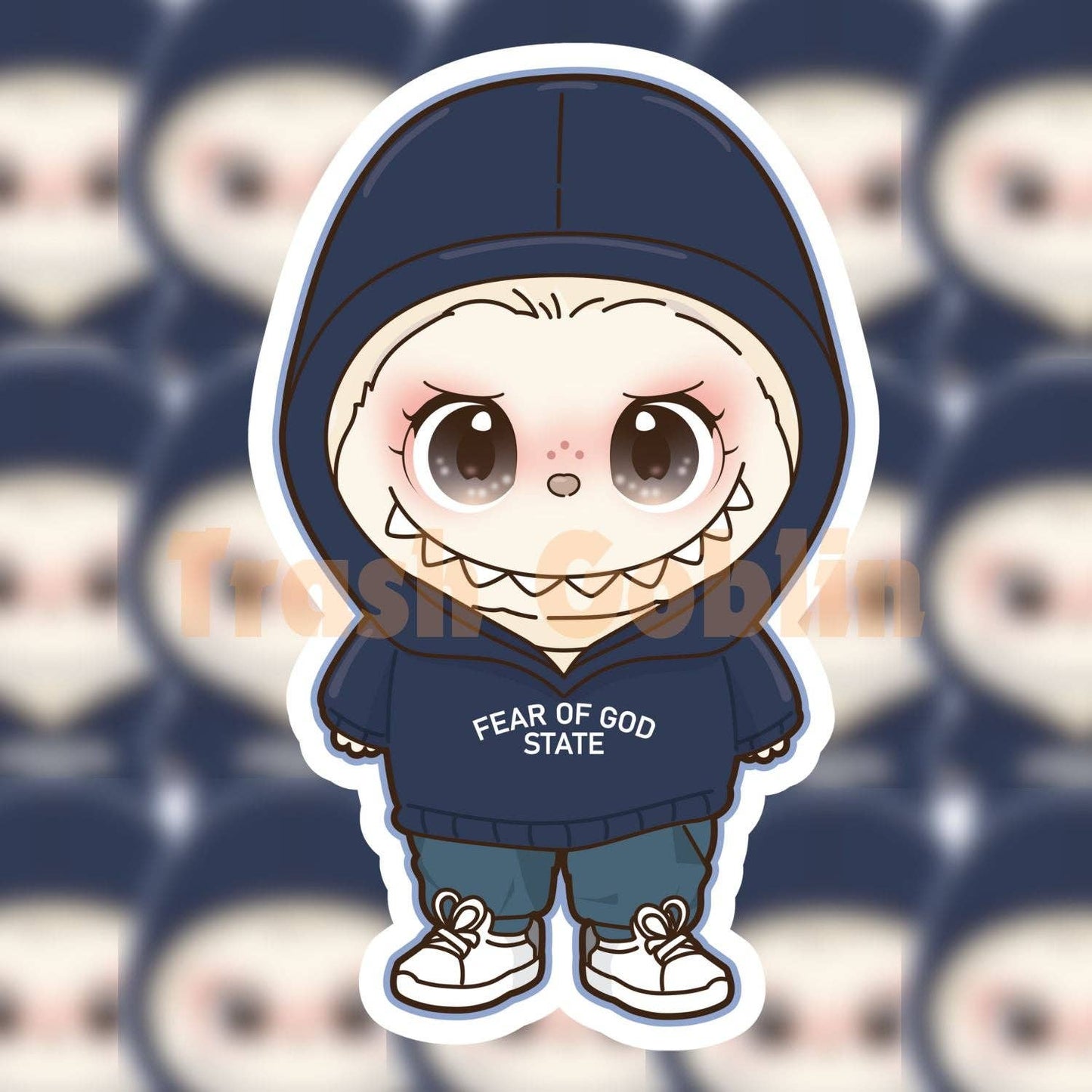 Labubu Vinyl Sticker - Hoodie - by Trash Goblin