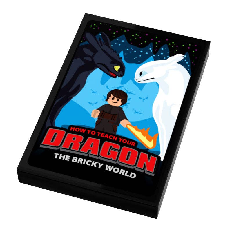 B3 Customs - How To Teach A Dragon III: The Bricky World Movie Cover (2x3 Tile)