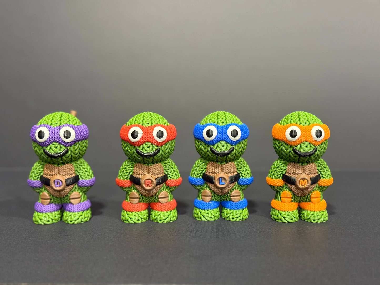 Teenage Mutant Knitted Turtles (Complete Set - 3" figures) - by Upstate Design Decor