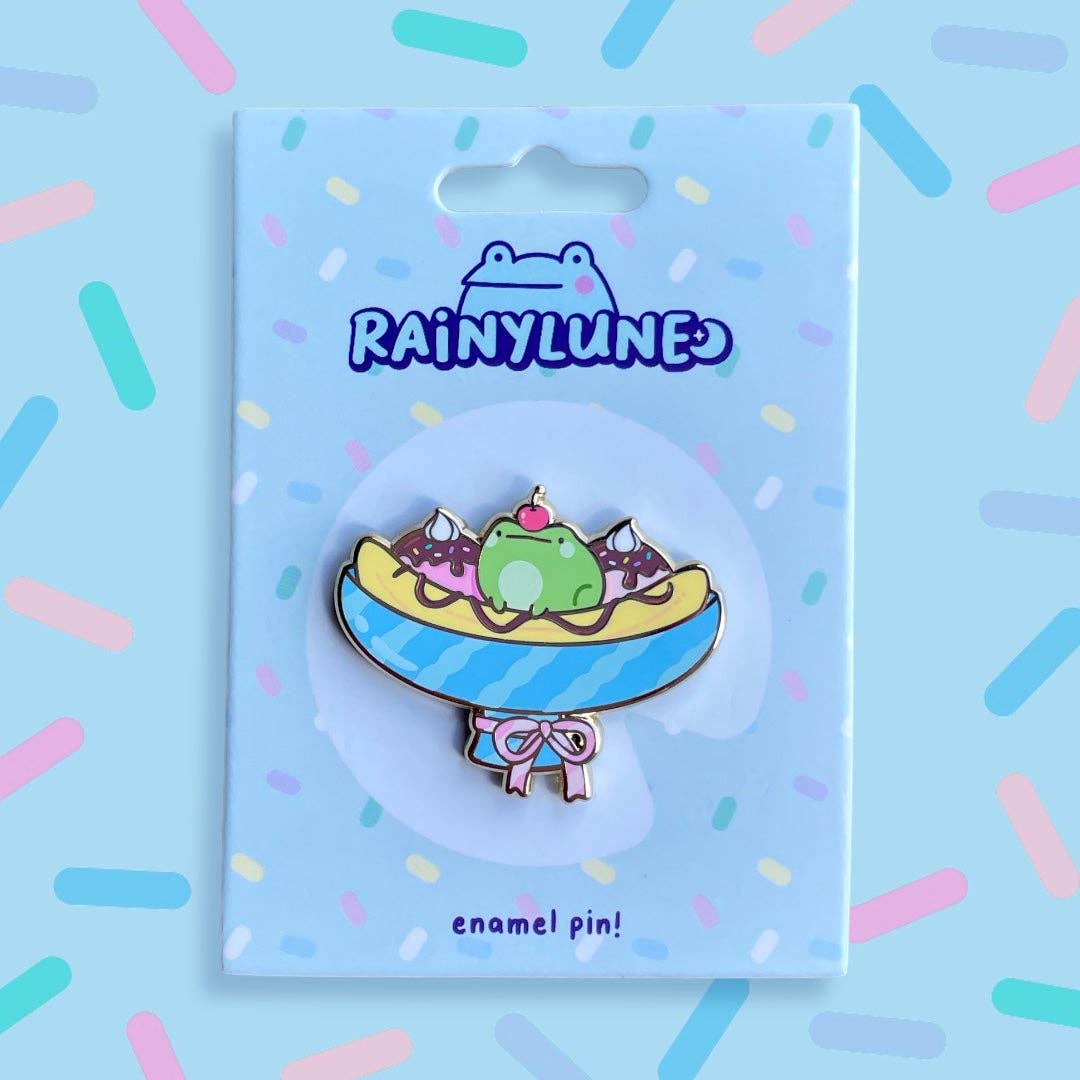 Rainylune Collectible Pin - Ice Cream Sundae NPC Frog Pin